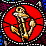 anchor in stained glass